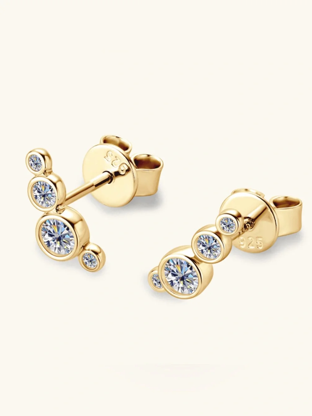 Moissanite 925 Sterling Silver Stud Earrings